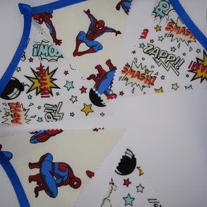 Super hero bunting, spiderman, Decoración del dormitorio, Bunting, Fiesta de superhéroes