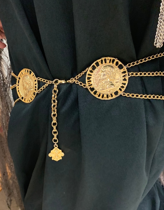 Shakespeare coin belt gold vintage