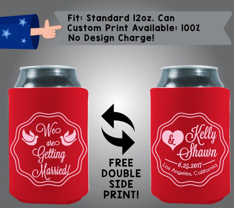 We Are Getting Married Collapsible Fabric Wedding Cooler Double Side Print W343