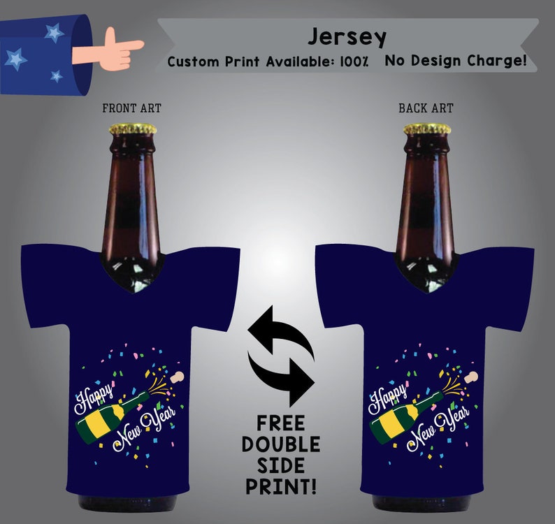 J-NewYear01 Happy New Year Jersey Cooler Double Side Print
