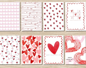 Minimal Valentine’s Day Card Set – Simple Hearts, Classic, Love