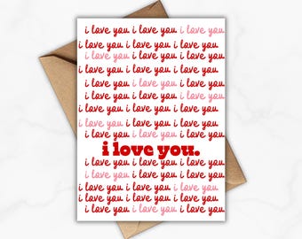 I Love You Card – Modern Valentine’s Day, Minimal Love, Anniversary, A2 Romantic