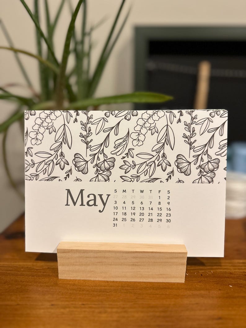 Vintage Botanical 2026 Desk Calendar Floral Style Reclaimed Wood Il Bxpw 