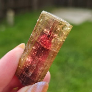 Unique Tanzanian Tourmaline 23.1g / 116ct , Stunning Open C-Axis, Bicolor Elbaite, Rare Locale, Collector Gemstone Specimen, Red and Yellow