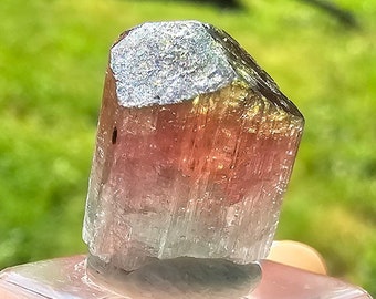 3.6g Tourmaline Crystal, Rough Raw Elbaite, Multicolored Blue, Red, Green, Lipstick tourmaline, Terminated Rare Collector Gemstone, Aricanga