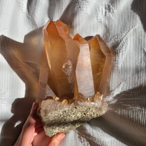 Tangerine Quartz, Beautiful Brazilian Quartz Cluster, Largest of the Pocket