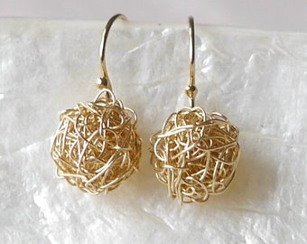 Gold earrings gold filled earrings earrings gold ball earrings gold fill earrings balls ball earrings gold plated earrings bridal jewelry