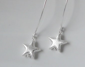 Sternohrringe, Silberohrring Stern, Ohrhänger 925 silber, Star earings silver