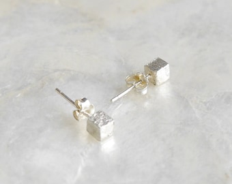 Silberohrstecker mini Quadrat, Würfelohrstecker, earring silver, minimalistische Ohrringe, kleine Silberohrstecker,Miniohrstecker silber 925