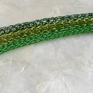 Green bracelet for him and her, men's jewelry, women's jewelry, green, light green, grass green, handmade wire jewelry knitted Viking image 5
