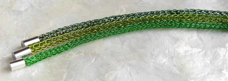 Green bracelet for him and her, men's jewelry, women's jewelry, green, light green, grass green, handmade wire jewelry knitted Viking image 5