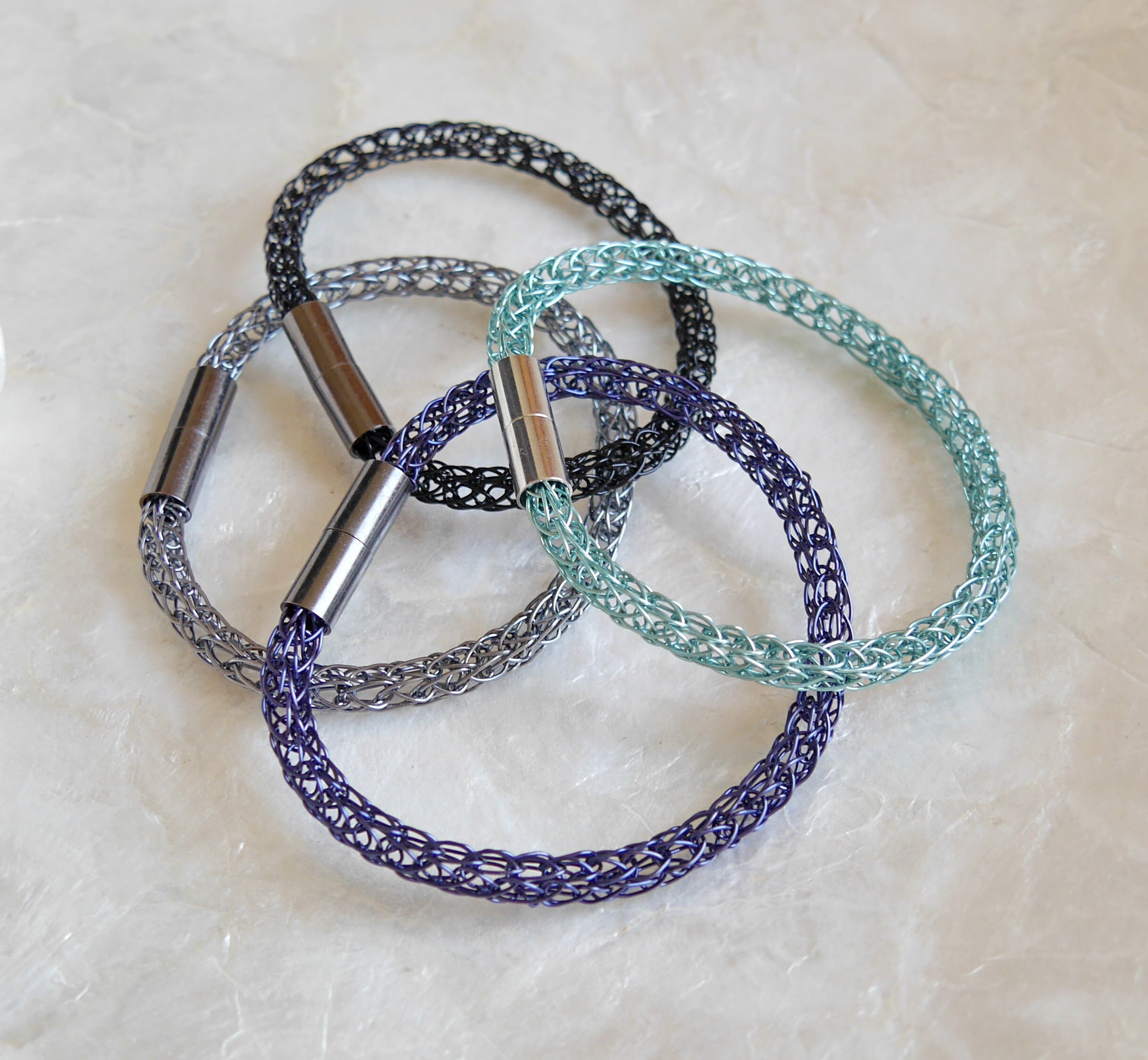 Knitted Bracelet for Her And, Mr Jewelery Him, Ladies Jewelery, Black