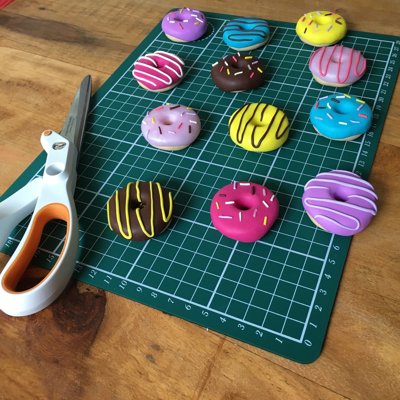 12 Handmade Polymer Clay Doughnut Pattern Weights Etsy UK