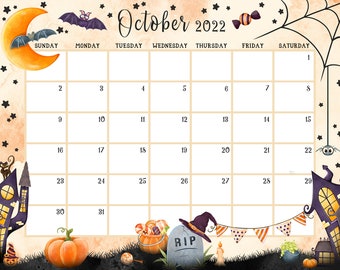 oct calendar pdf etsy