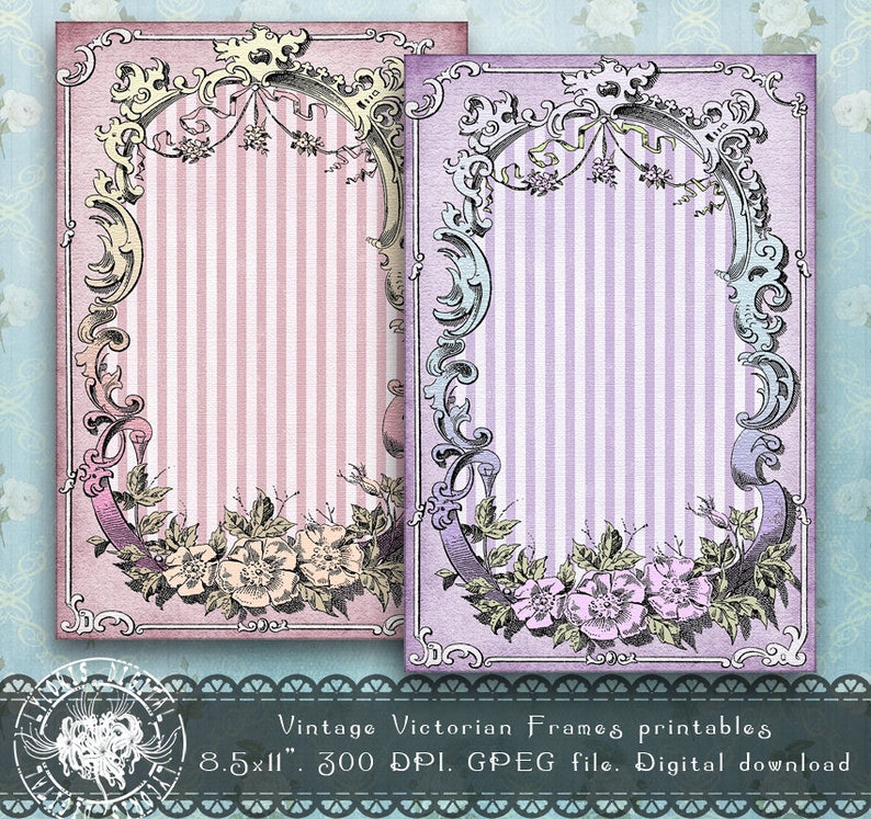 Digital Collage Sheet 4x6 Printable Paper Victorian Frame Collage Printable Collage Sheet 4x6 Digital Paper Scrapbook Paper