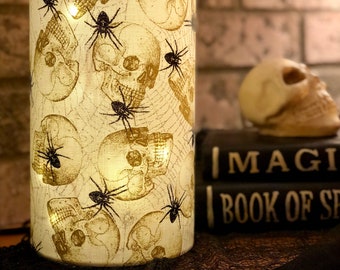 Gothic Halloween Decoration, Halloween Decor Luminary Lamp, Creepy Party Centerpiece, Gothic Home Decor, Horror Decor