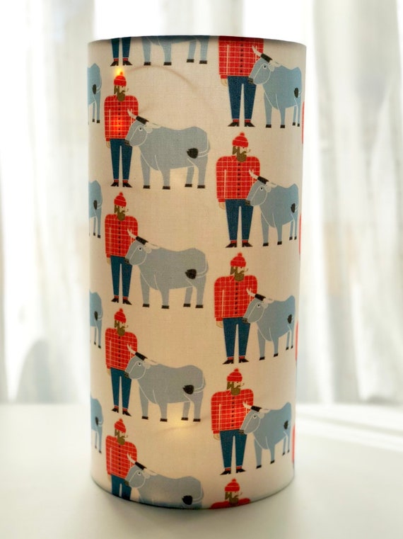 Paul Bunyan Lamp Babe The Blue Ox Fairy Light Luminary String Light For Bedroom Bedside Nightlight Lumberjack Woodland Desk Lamp Kids Room