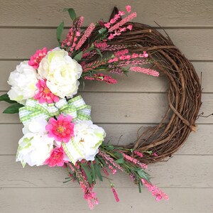 Spring Wreath for Front Door Summer Wreath Housewarming Gift Spring Decor Easter Decor Mothers Day Gift Easter Wreath Floral Wreath image 5