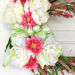 Spring Wreath for Front Door Summer Wreath Housewarming Gift Spring Decor Easter Decor Mothers Day Gift Easter Wreath Floral Wreath image 2