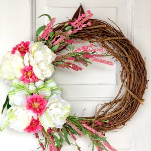 Spring Wreath for Front Door Summer Wreath Housewarming Gift Spring Decor Easter Decor Mothers Day Gift Easter Wreath Floral Wreath image 1