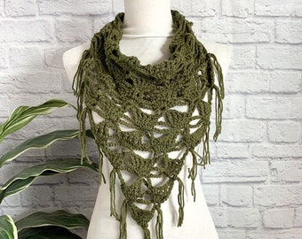 Cowl, Made to Order, Triangle cowl, Triangle Scarf, Women’s Scarf, Scarf with fringe