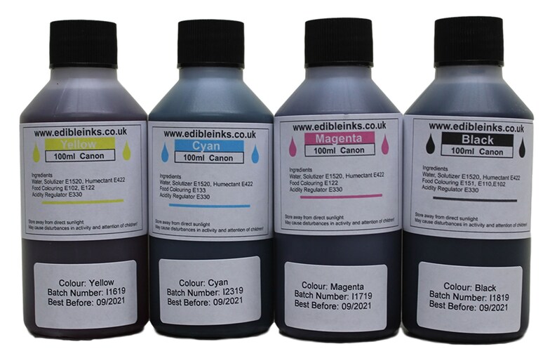 400ml Set of Edible Inks for Use With Canon Printers by Etsy