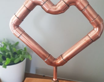 Copper Pipe Heart Stand