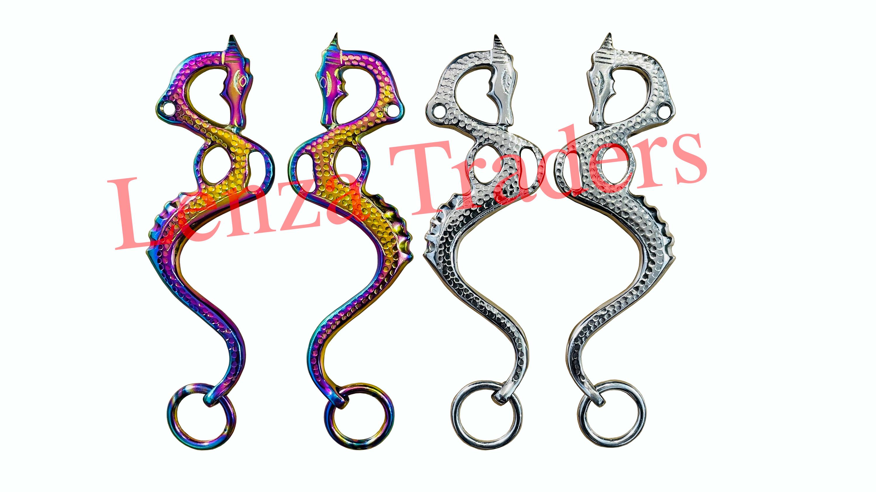 Hackamore Dragon Rainbow Replacement Cheeks Bitless Horse Bits Multi Silver Polish Horse Hackamore Stainless Steel English Western Handmade