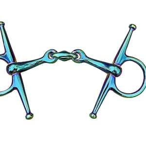 Full Cheek Rainbow Lozenge Horse Bits Stainless Steel Eggbutt Snaffle 4 ...