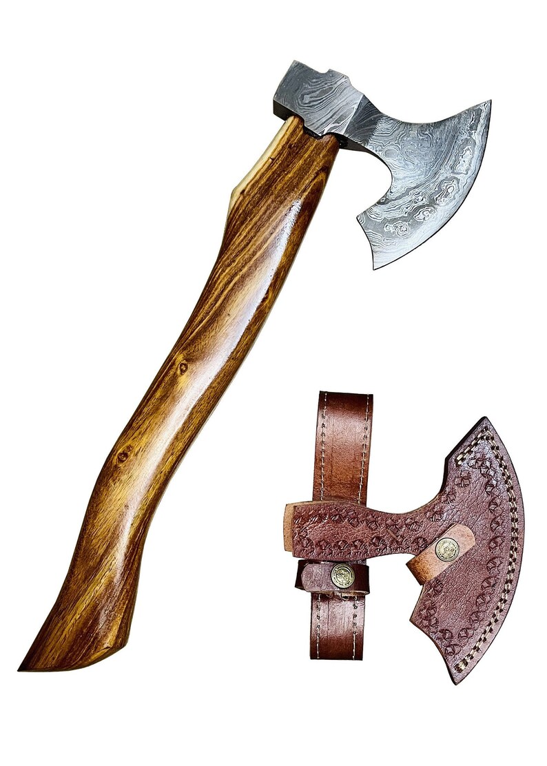 Damascus Axe Handmade Steel Axe Hunting Camping Crafts Perfect Christmas Gift shops For Him Her 2023
