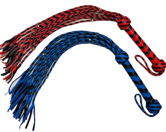 Handmade Leather Flogger, 9 Braided Tails with Steel Studs