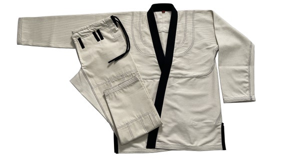 Bjj Gi Jiu Jitsu Kimonos sin blanquear Gi cuello negro 100% - Etsy