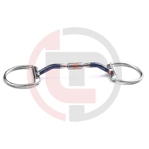 Eggbutt Comfort Barrel Snaffle Bit, Blue Sweet Iron Double Jointed Training Horse Bit