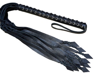 Heavy Duty Leather Flogger with Corset Handle