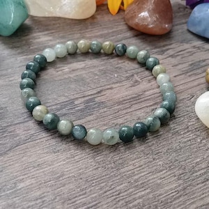 Pulsera de piedras preciosas de actinolita de 6 mm de alta calidad, regalo de cumpleaños