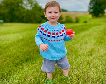 The Popsicle Sweater-mini - PDF Pattern - Digital Download- DK-summer- pullover- fun-children