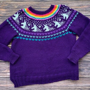 Last Unicorn Sweater PDF Pattern Digital Download DK-fun young at heart-knit pullover fall adults image 5