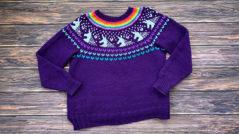 Last Unicorn Sweater PDF Pattern Digital Download DK-fun young at heart-knit pullover fall adults image 5