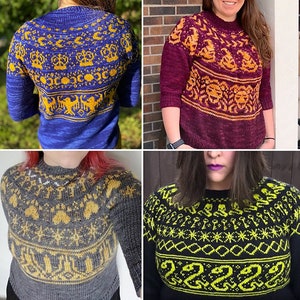 ALL 4 DK House Pride Sweater PDF Pattern Digital Download pullover hogwarts magic image 2