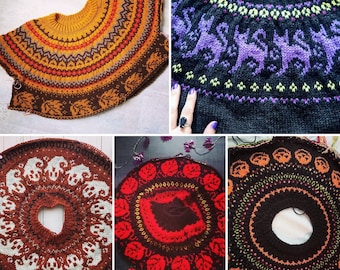 5 Fall Favorites Collection Sweater - PDF Pattern - Digital Download- DK/Worsted weight-top down  pullover- pumpkins- halloween- fall
