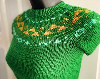 Hero of Time Sweater  -PDF- digital download -color work  - knitting- DK weight-adult sweater