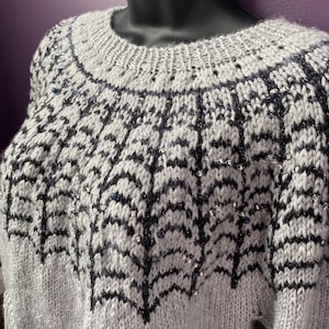 Dewdrop-tröja -PDF- digital nedladdning - färgläggningsarbete - stickning - DK vikt - vuxentröja