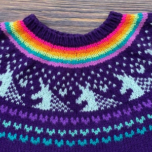 Last Unicorn Sweater PDF Pattern Digital Download DK-fun young at heart-knit pullover fall adults image 2