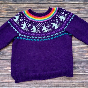 Bundle Last Unicorn Sweater PDF Pattern Digital Download DK-fun young at heart-knit pullover fall adults kids image 6