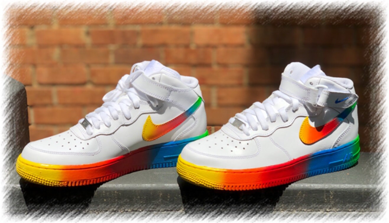 black rainbow air force ones