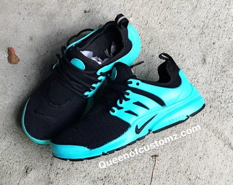 Turquoise and Black Nike Presto Custom