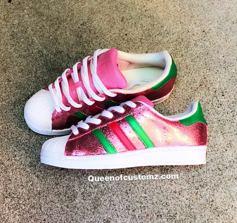 adidas superstar pink glitter