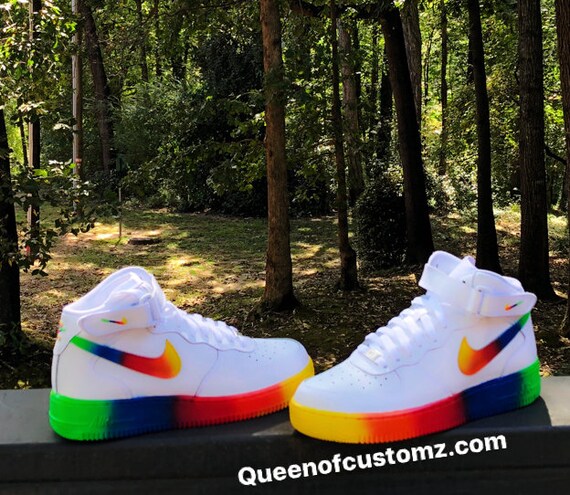 rainbow nike air force ones