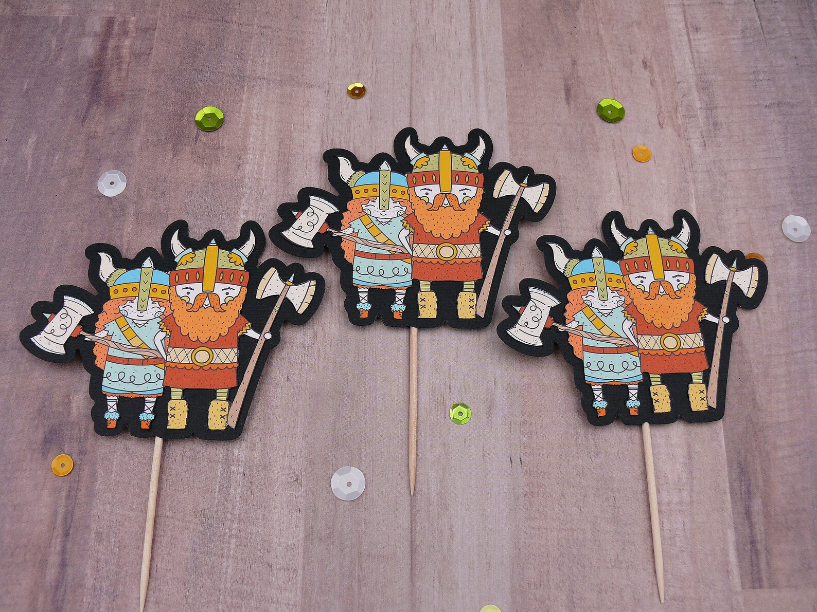 12 Viking Cupcake Toppers Viking Couple Cupcake Toppers Etsy UK