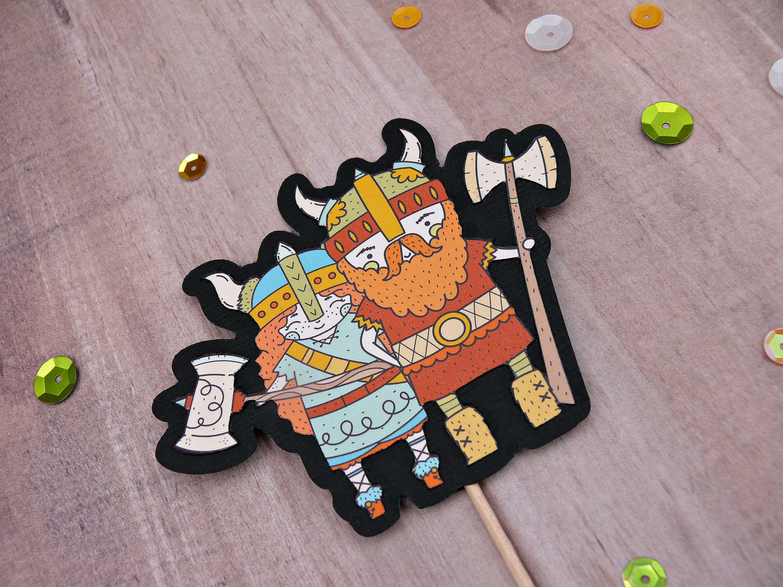 12 Viking Cupcake Toppers Viking Couple Cupcake Toppers Etsy UK